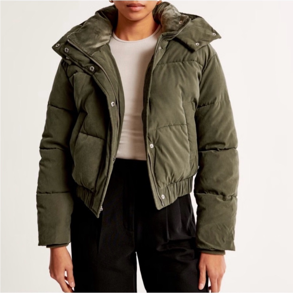 Abercrombie & Fitch Ultra Collection Mini Green Hooded Puffer Jacket